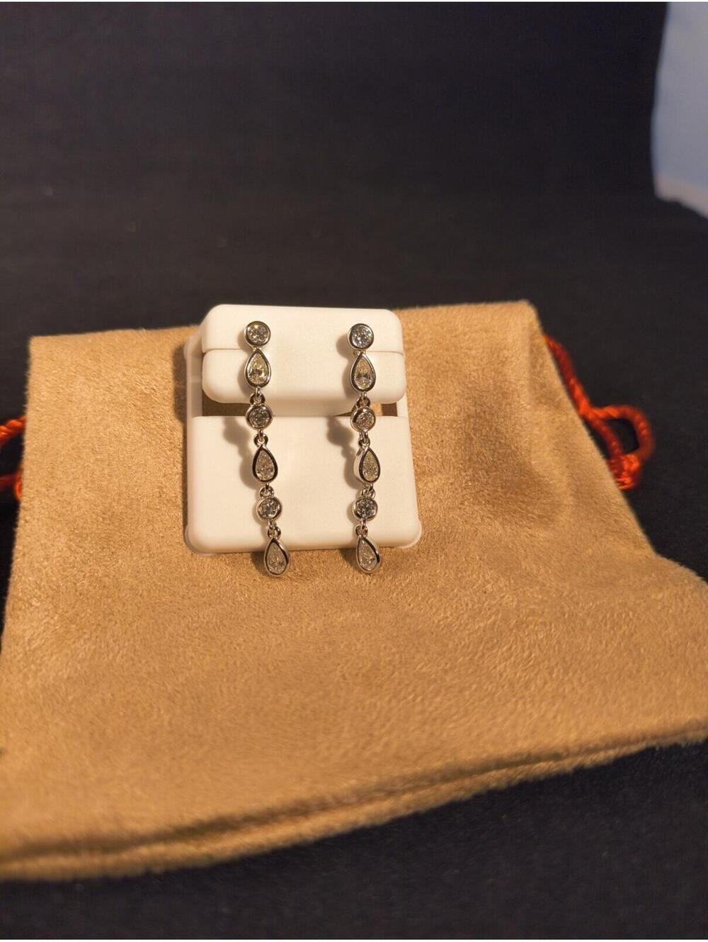 .925 Sterling Silver Moissenite Dangle Earrings